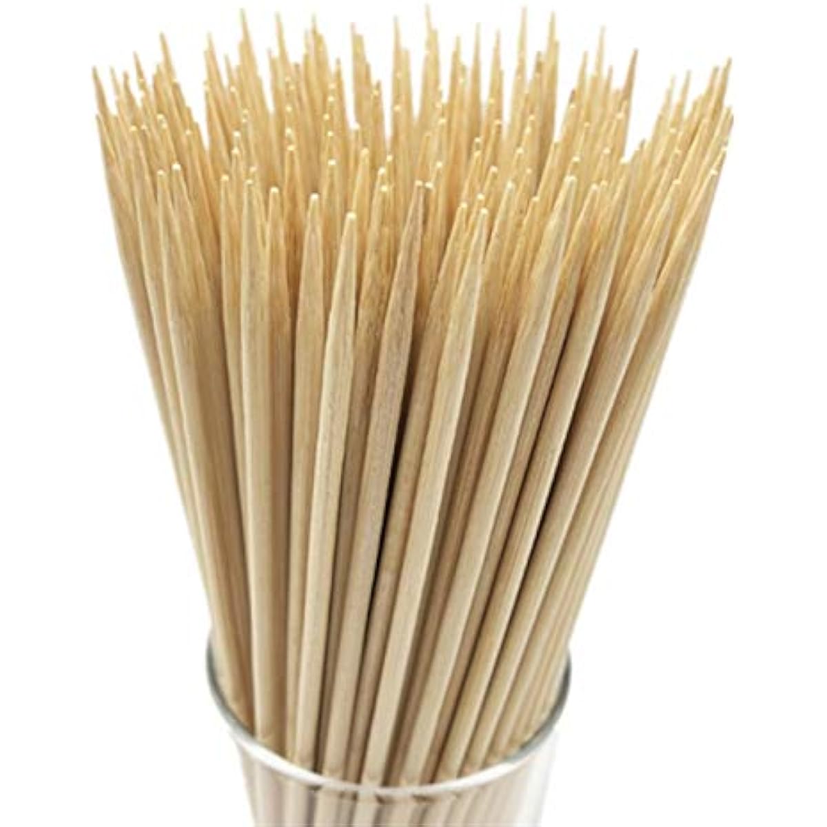 HOPELF 6" Natural Bamboo Skewers for BBQ,Appetiser,Fruit,Cocktail,Kabob,Chocolate Fountain,Grilling,Barbecue,Kitchen,Crafting and Party. Φ=4mm, More Size Choices 8"/10"/12"/14"/16"/30"(100 PCS)