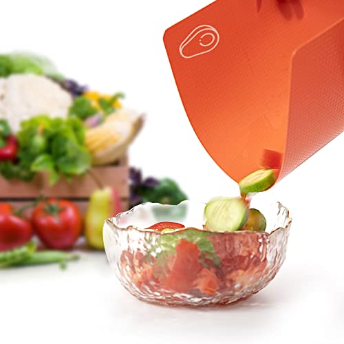 Goodluck 5 Pieces Flexible Chop Boards, BPA Free Plastic Cut'ting Boards for Kitchen, Non Slip Mat for Meat and Vegetables