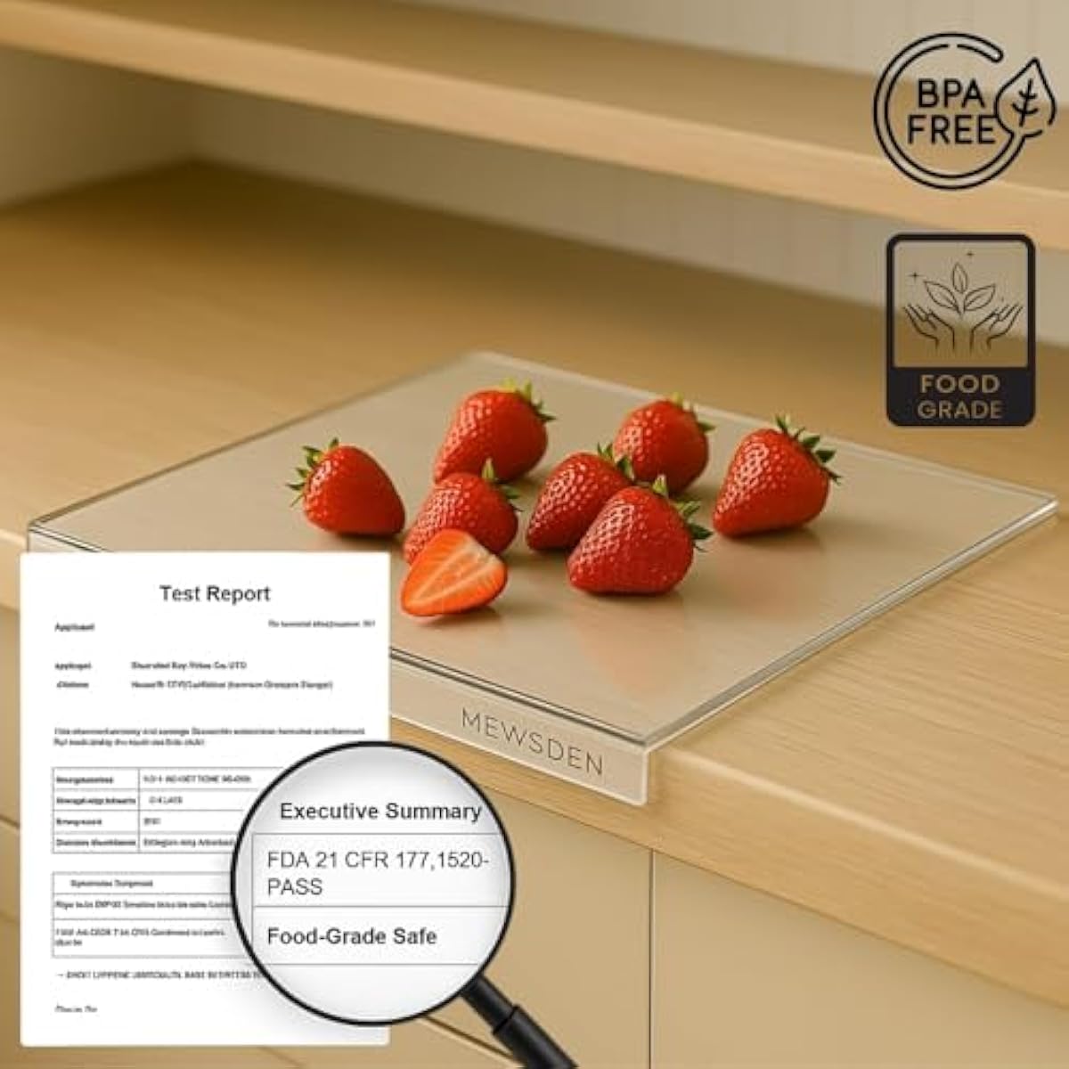 Acrylic Cutting Board with Counter Lip, Clear Cutting Boards for Countertop Protector, Non-Slip Cutting Board for Kitchen Counter, Aesthetic Kitchen Decor Gadgets House Warming Gifts(16.1"x12.5")