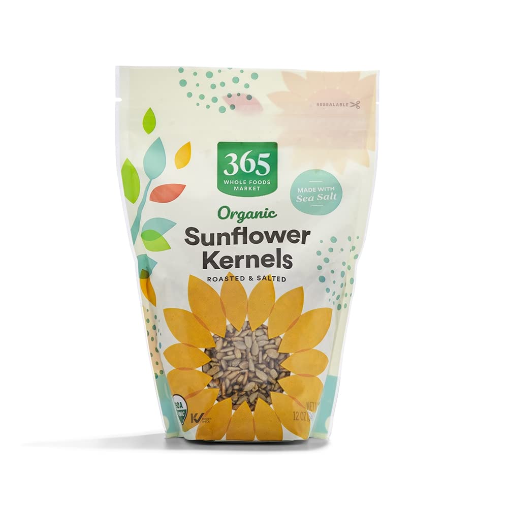 365 by Whole Foods Market, Organic Roasted Unsalted Sunflower Kernals, 12 Ounce
