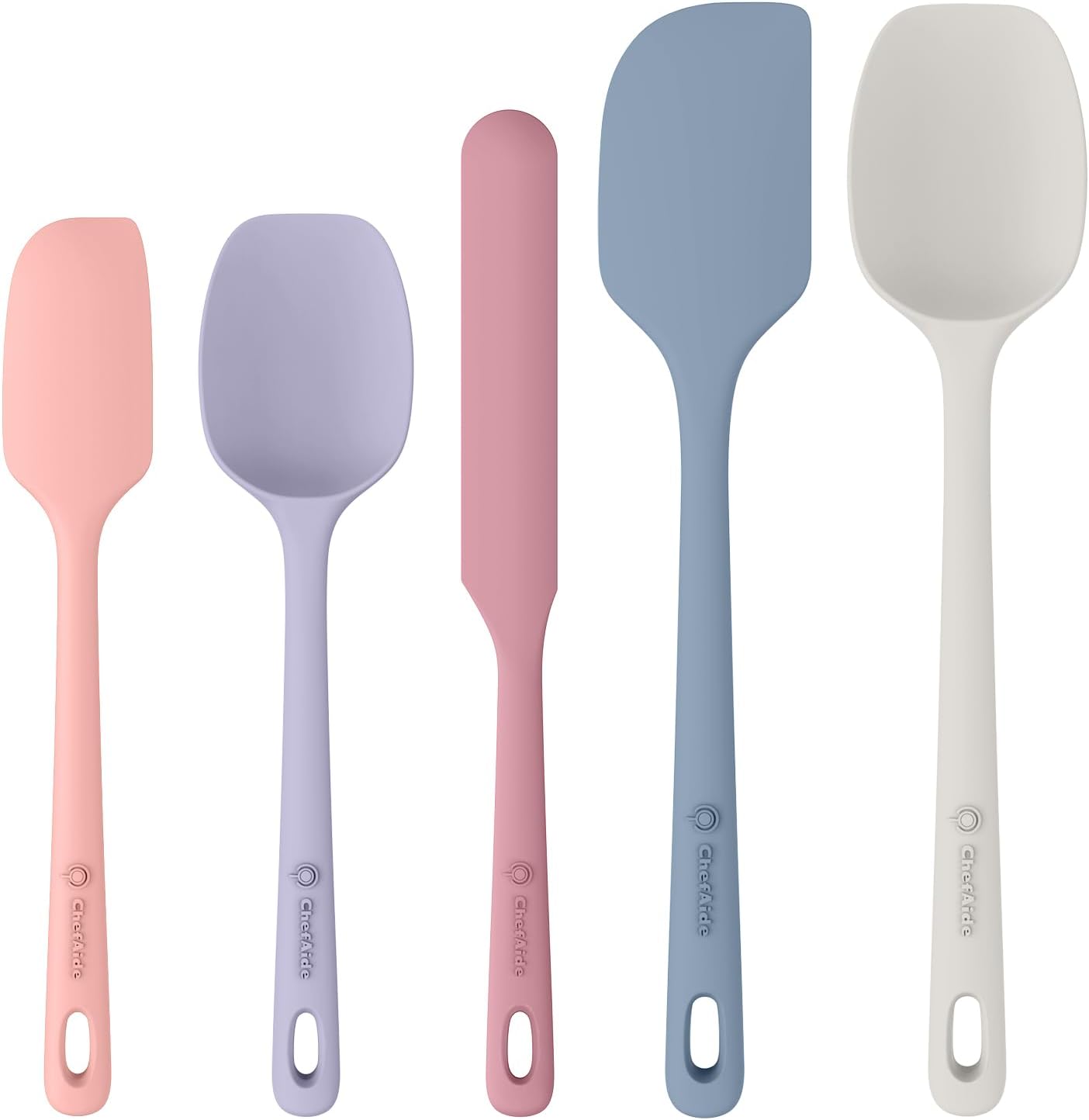 5-Piece Silicone Kitchen Spatula Set with Ergonomic Handles