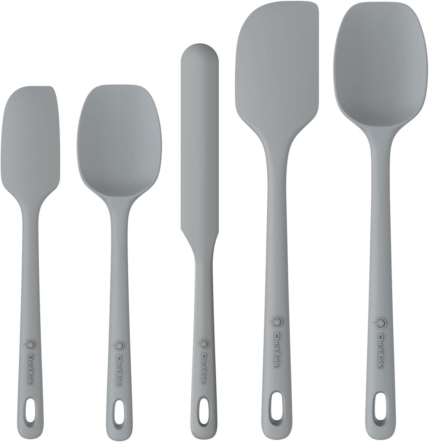5-Piece Silicone Kitchen Spatula Set with Ergonomic Handles