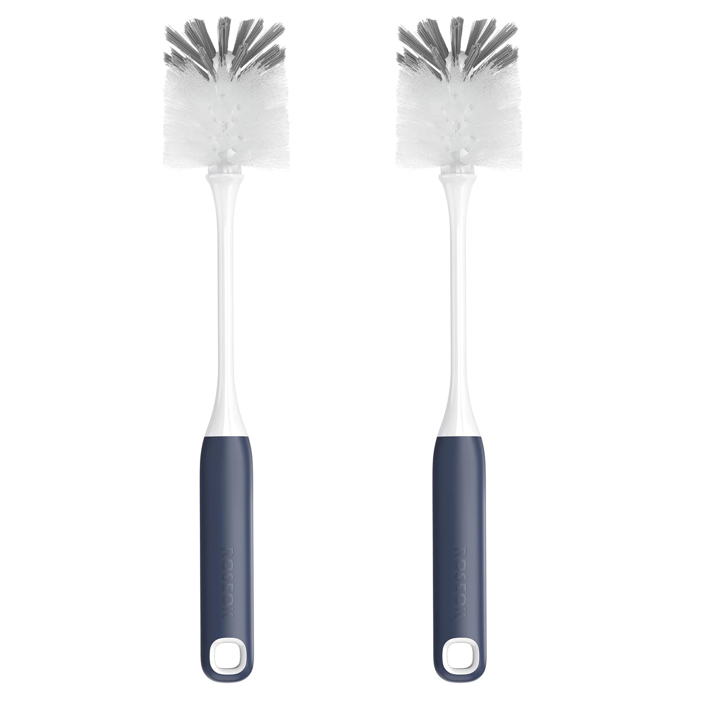 Long Handle Water Bottle Brush,Flexible Bottle Brush for Cleaning Milkshake Cup,Sports Bottle,Navy Blue,2 Pack