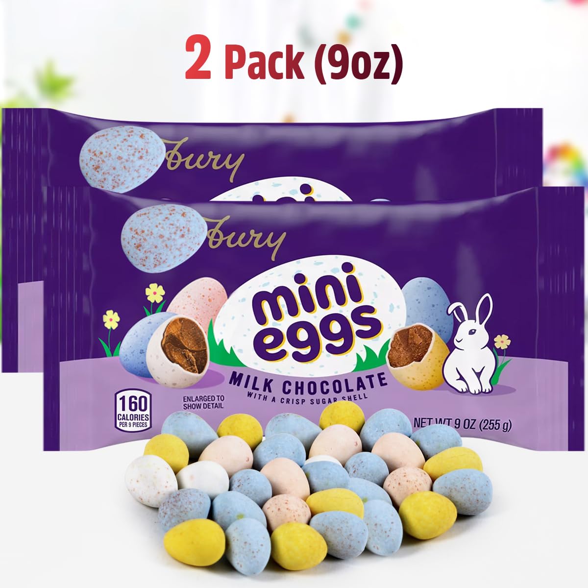 Mini Eggs Milk Chocolate, 2 Bags of Mini Eggs 9oz Each, Creamy Milk Chocolate Mini Eggs, Perfect Chocolate Eggs for Special Occasions, Premium Candy Eggs for All Ages