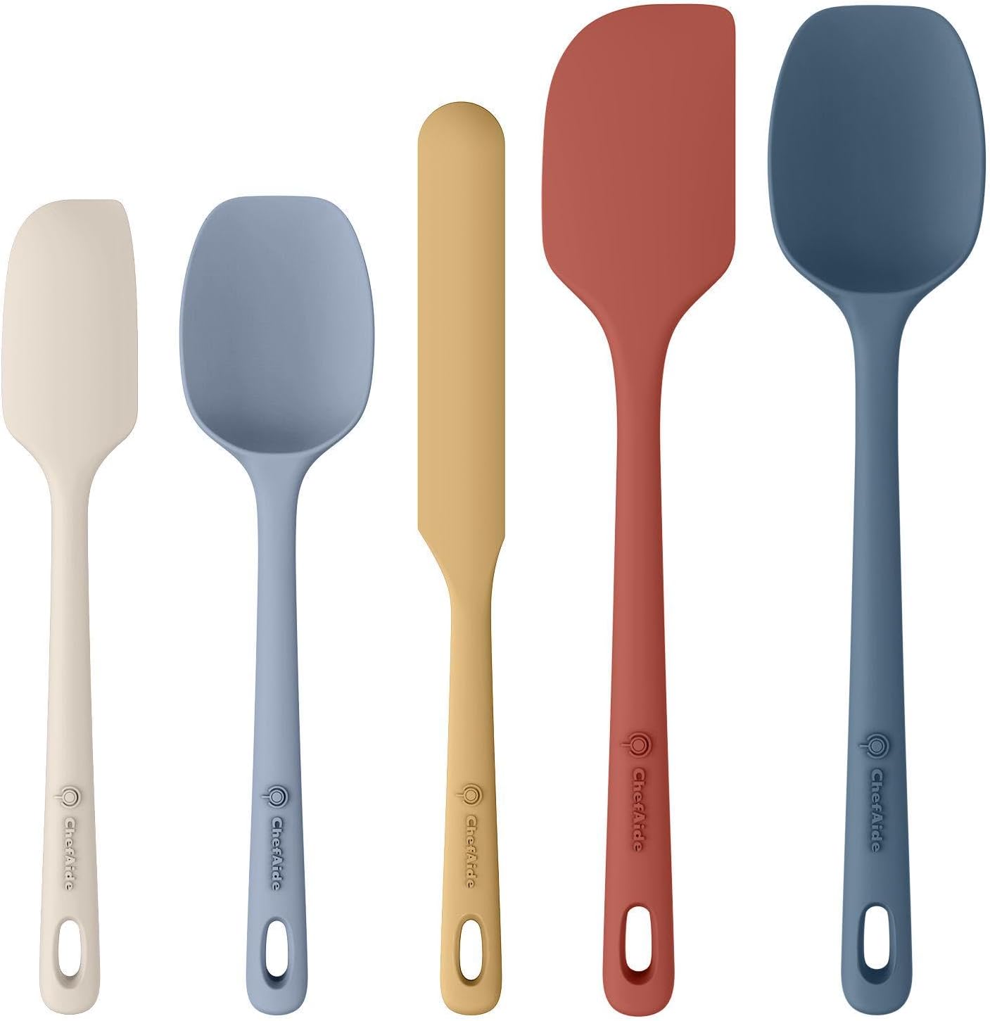 5-Piece Silicone Kitchen Spatula Set with Ergonomic Handles
