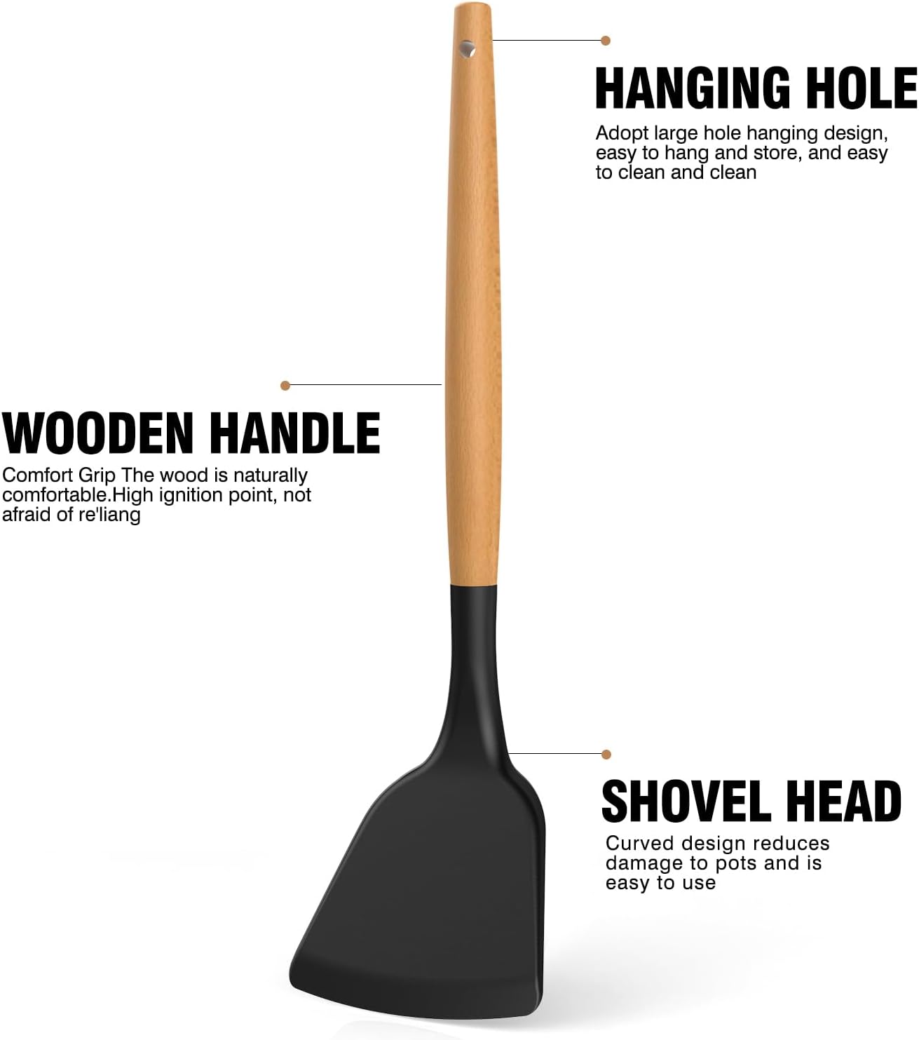 AVGPD Silicone Cooking Utensils Set with Wooden Handles – BPA‑Free