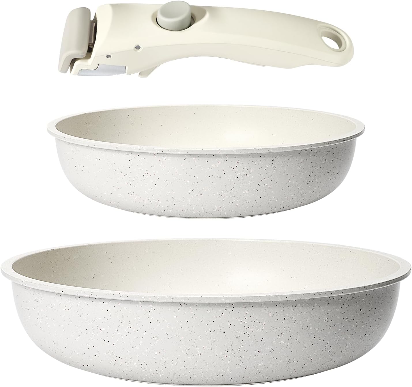 GiPP Ceramic Pots and Pans Set Non Stick, Nonstick Detachable Handle Cookware Sets, Non Toxic Induction Kitchen Pot and Pan with Removable Handle, Healthy RV Cookware, Dishwasher &Oven Safe, 5 Piece