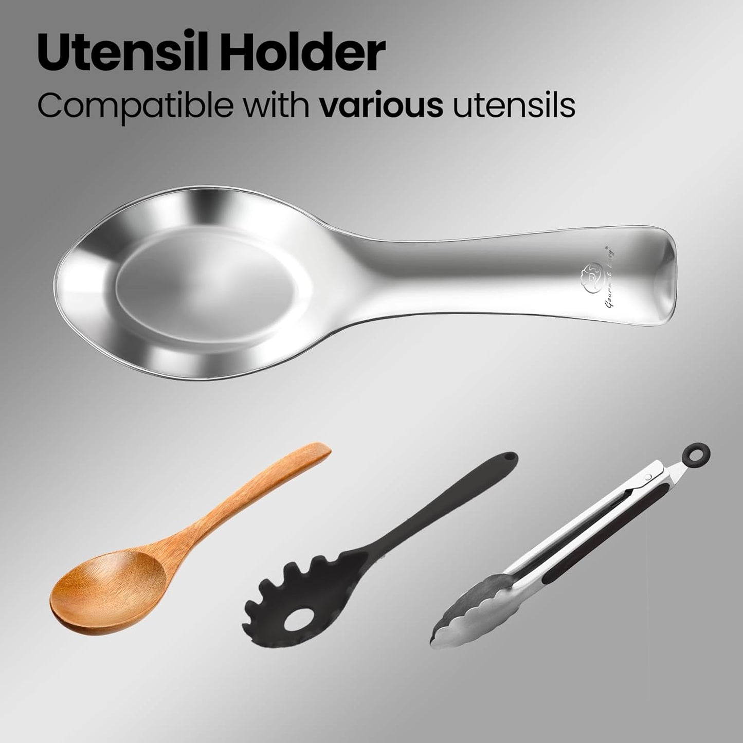 Break-Proof Kitchen Spoon Rest for Stove Top – Premium Stainless Steel Spoon Holder for Kitchen Counter – Mirror-Polished, Heavy-Duty with a Luxury Look – Dishwasher Safe & 5-Year Warranty