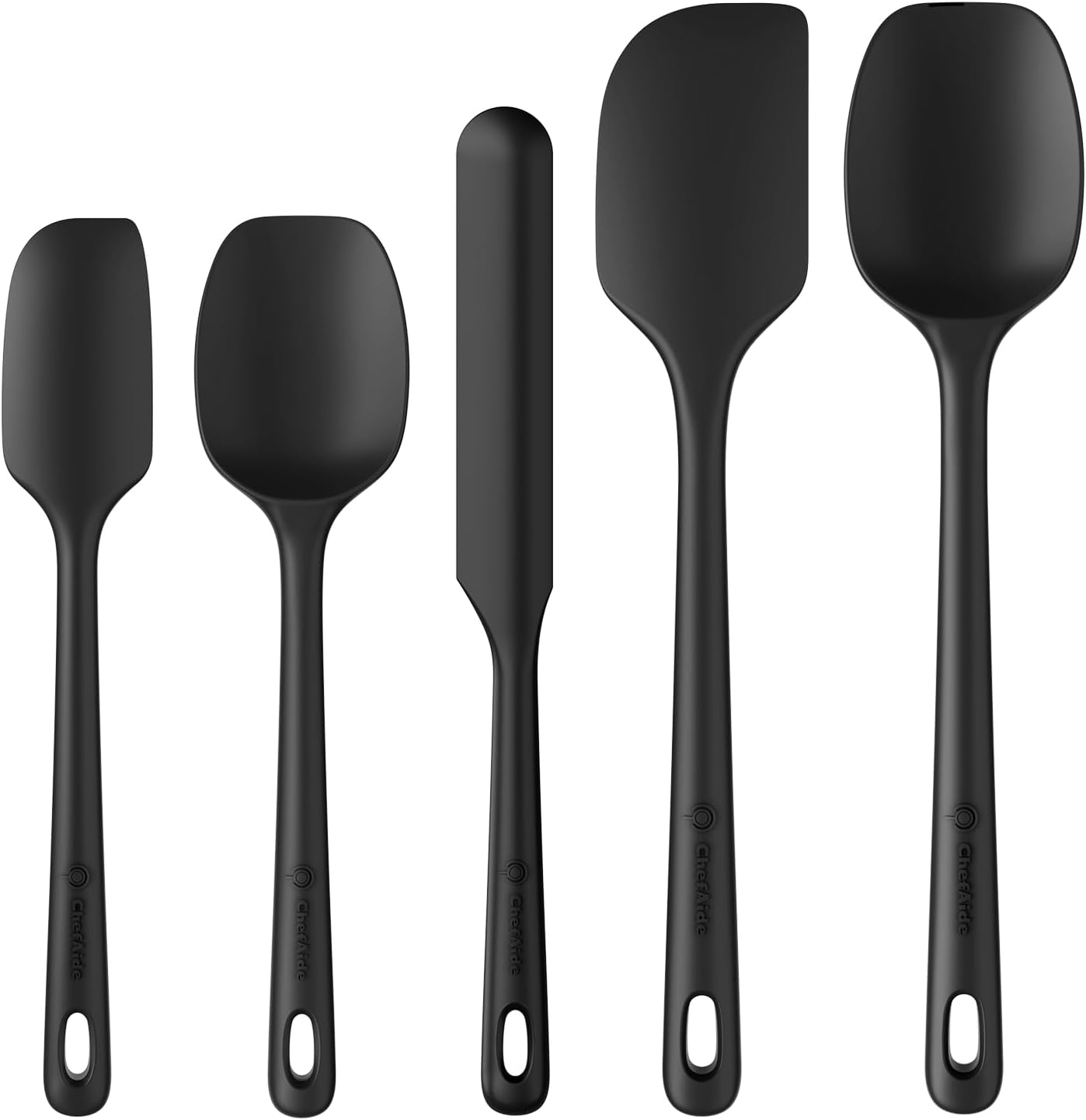 5-Piece Silicone Kitchen Spatula Set with Ergonomic Handles
