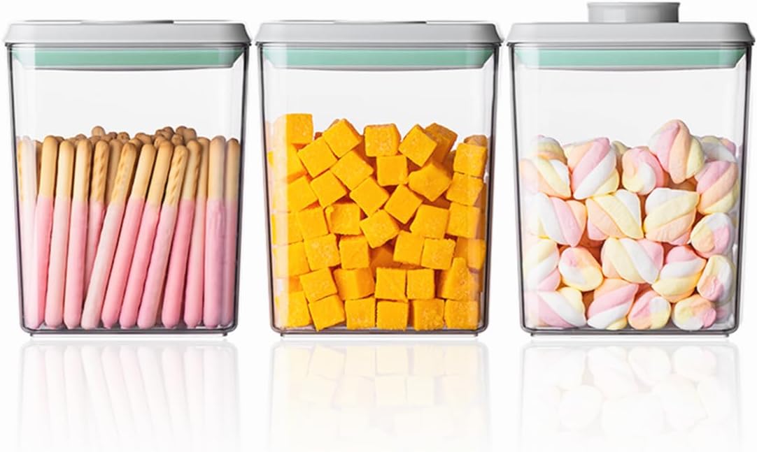 Ankou Airtight Food Storage Container Sets with Lids 6Pcs Pop Containers for Kitchen Pantry Organization BPA-Free Stackable Kitchen Storage Containers for Cereal Flour Sugar (0.5, 1.2, 1.8qt)*2