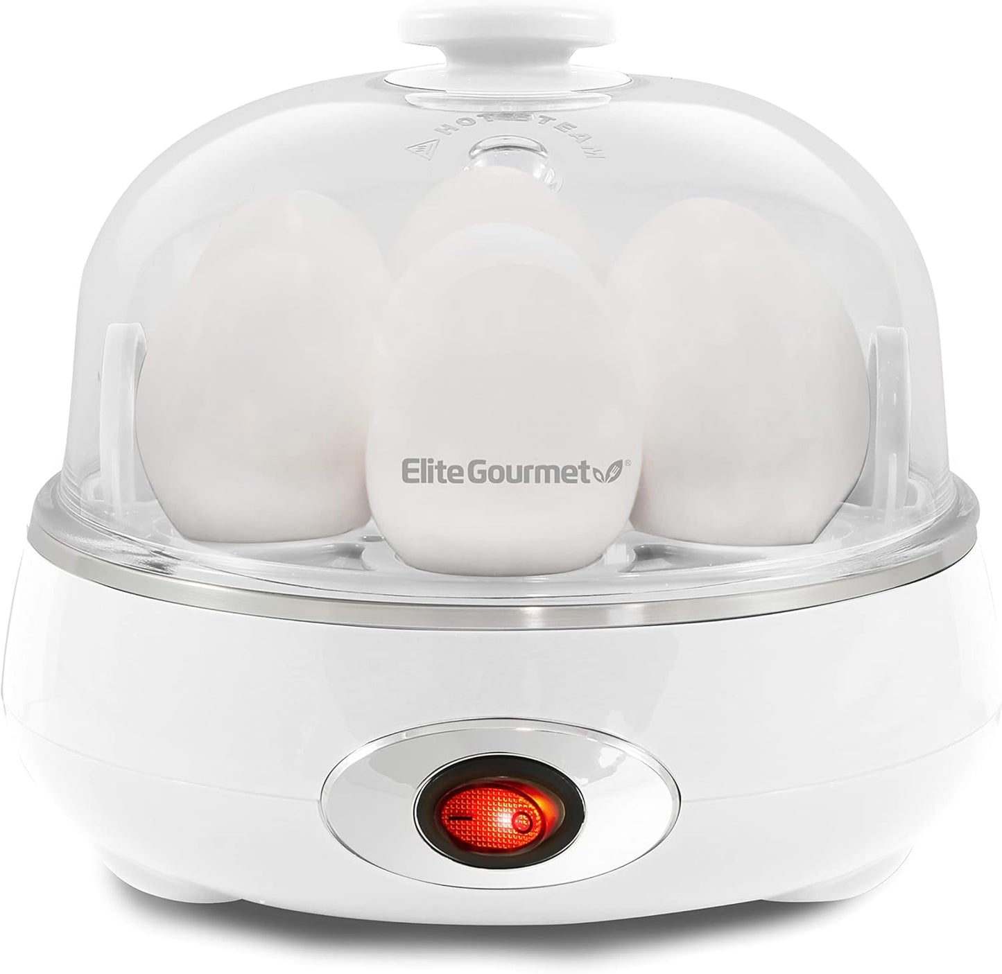 Elite Gourmet EGC115B Easy Egg Cooker Electric 7-Egg Capacity, Soft, Medium, Hard-Boiled Egg Cooker with Auto Shut-Off, Measuring Cup Included, BPA Free, Classic Black