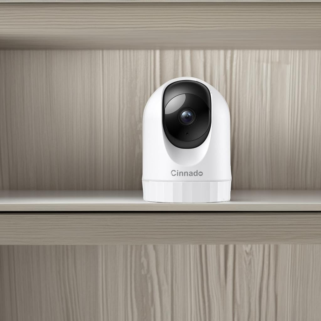 Security Camera Indoor-2K 360° WiFi Cameras for Home Security,Pet/Dog/Baby Camera with Phone app, 2-Way Audio, Night Vision, 24/7 SD Card Storage, Works with Alexa & Google Home (2.4Ghz)-D1
