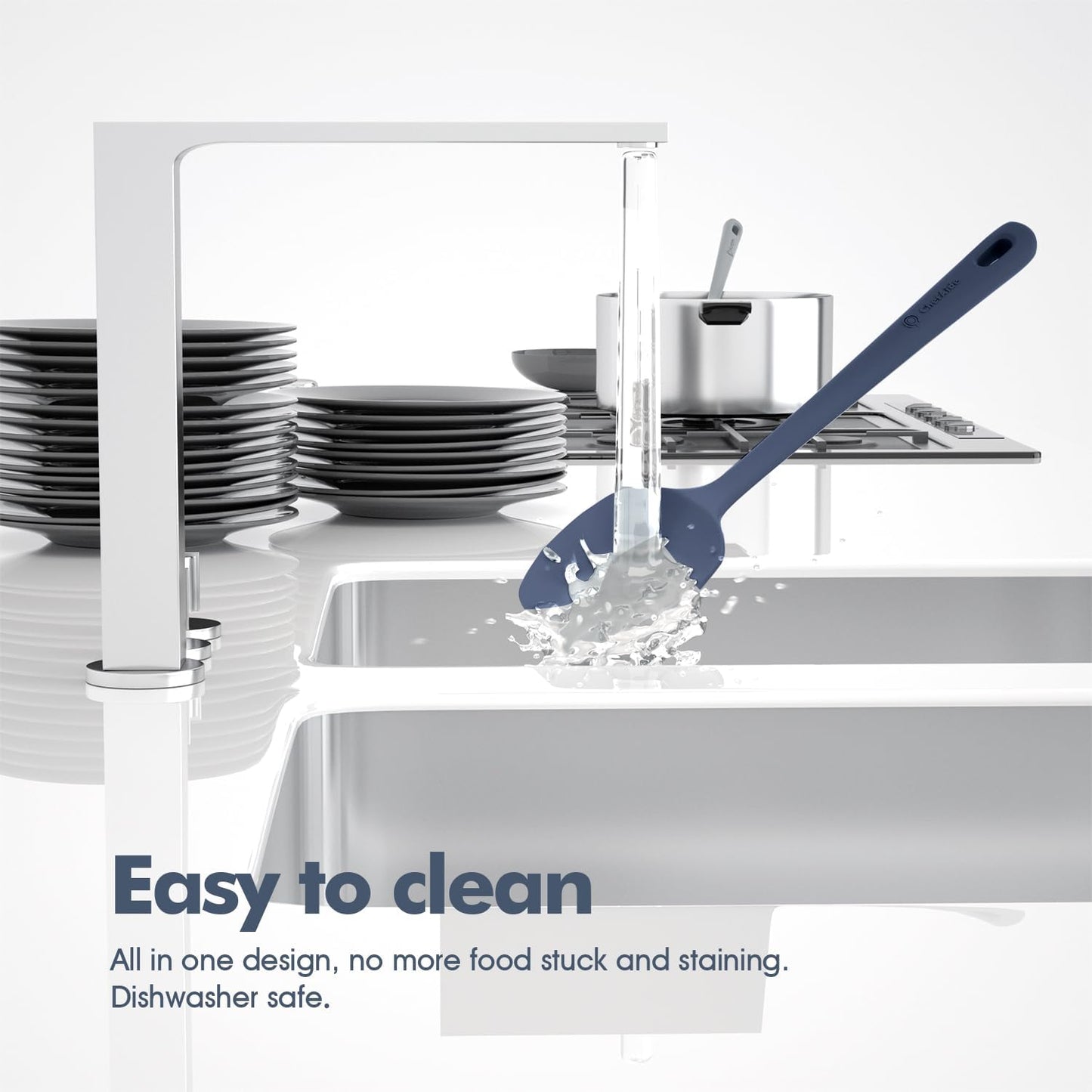 5-Piece Silicone Kitchen Spatula Set with Ergonomic Handles