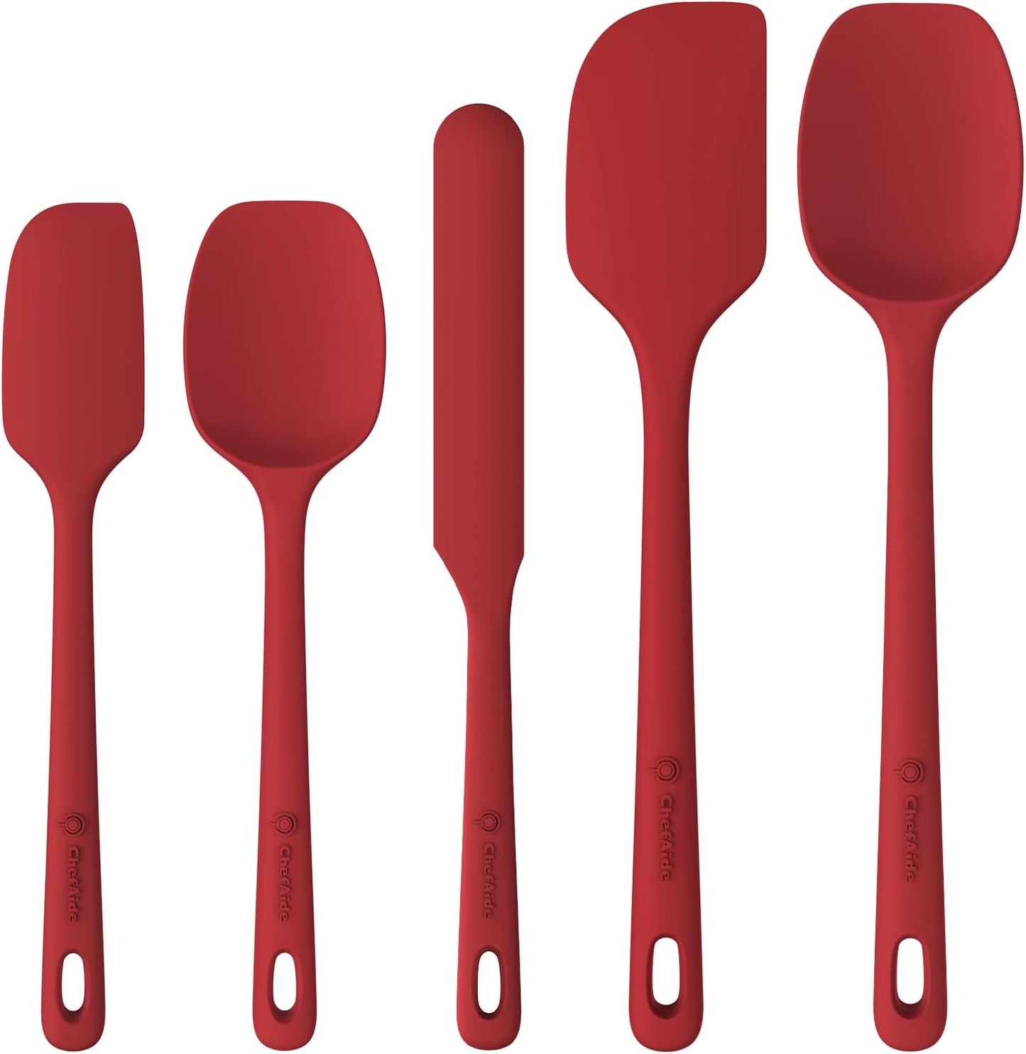 5-Piece Silicone Kitchen Spatula Set with Ergonomic Handles