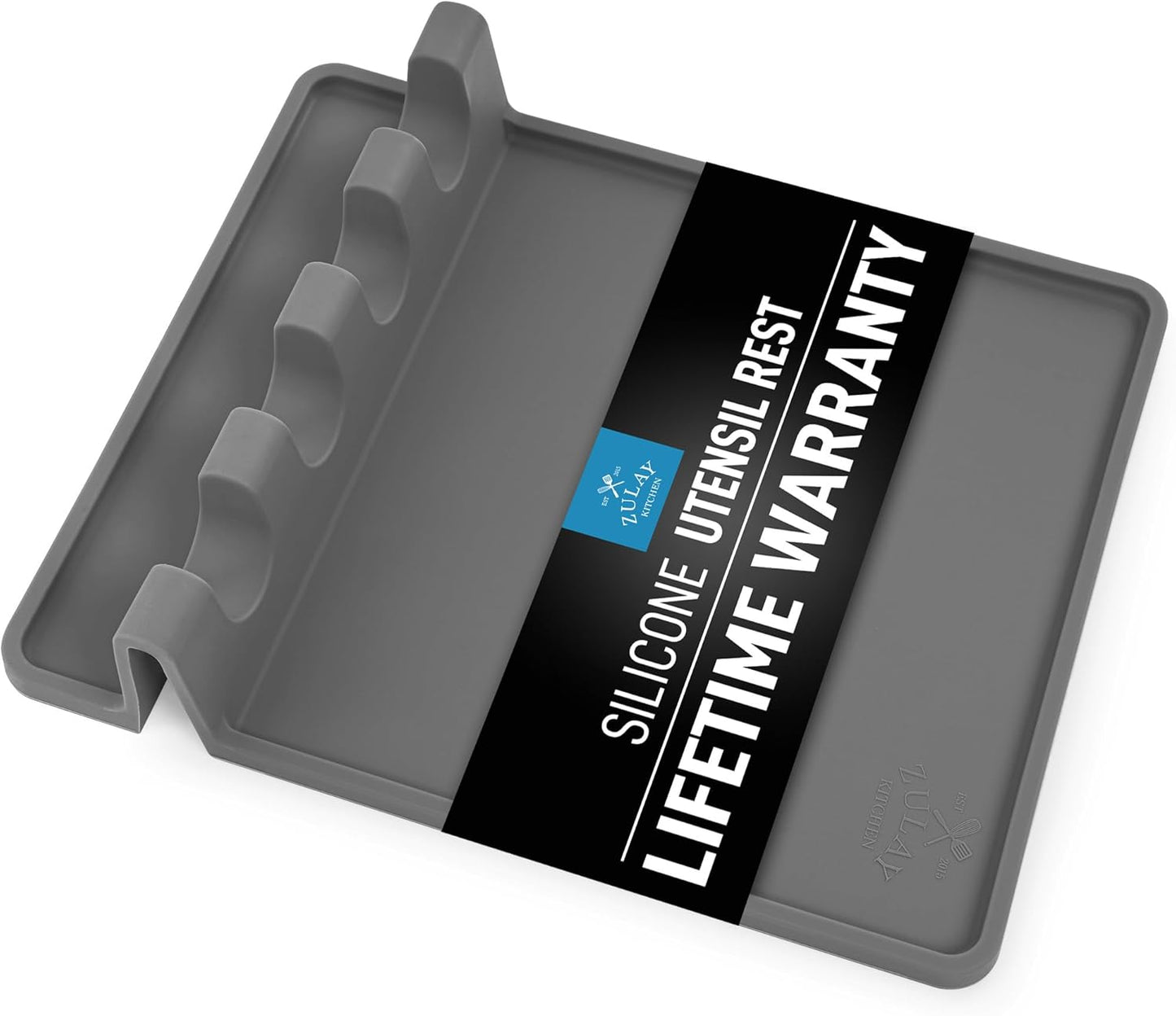 Zulay Kitchen Spoon Rest for Multiple Utensils High Heat-Resistant Silicone Drip Pad, BPA-Free Spoon Holder for Stove Top, Kitchen Gadget Holder for Ladles, Tongs, Cooking Spatula - Makes Great Gift