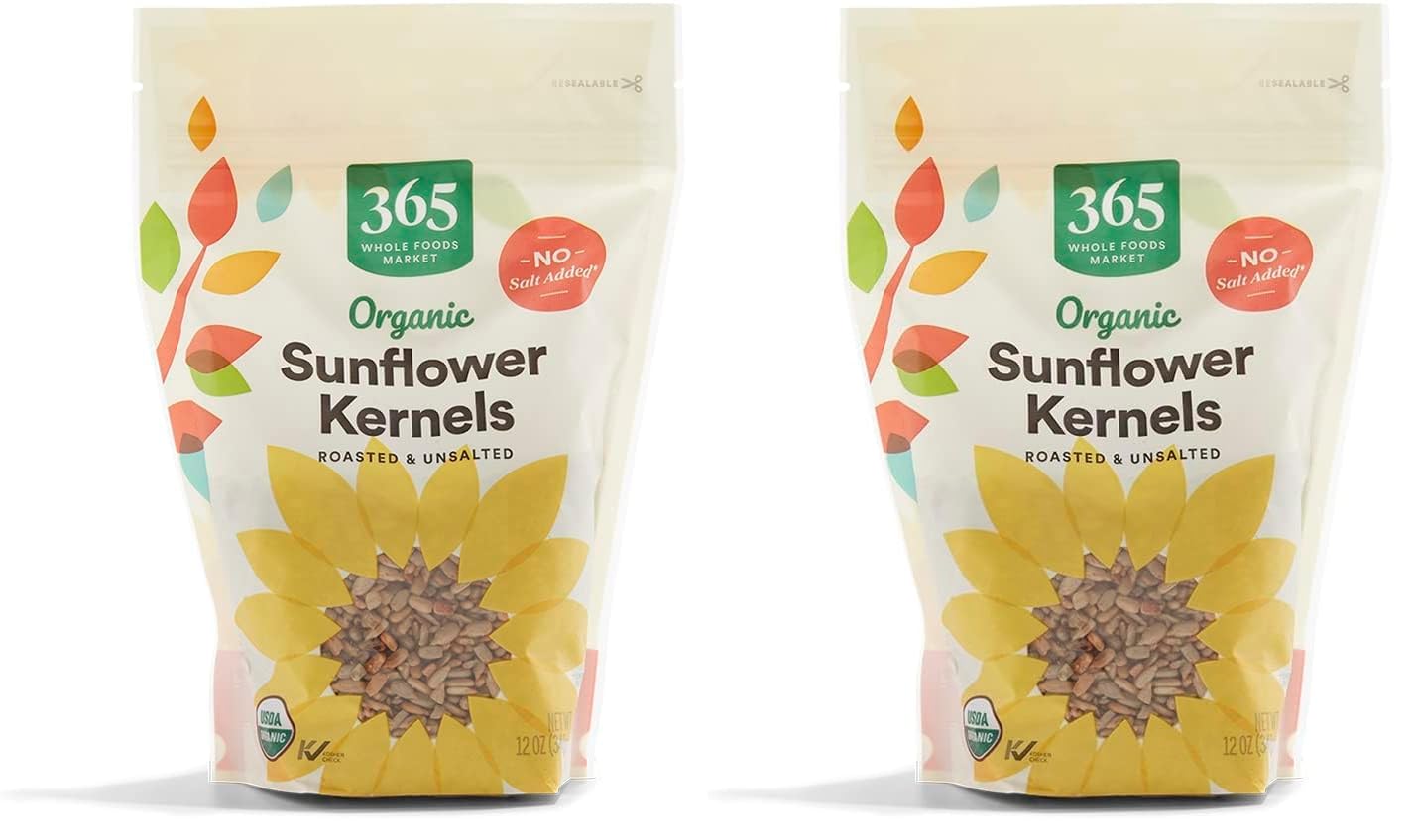 365 by Whole Foods Market, Organic Roasted Unsalted Sunflower Kernals, 12 Ounce