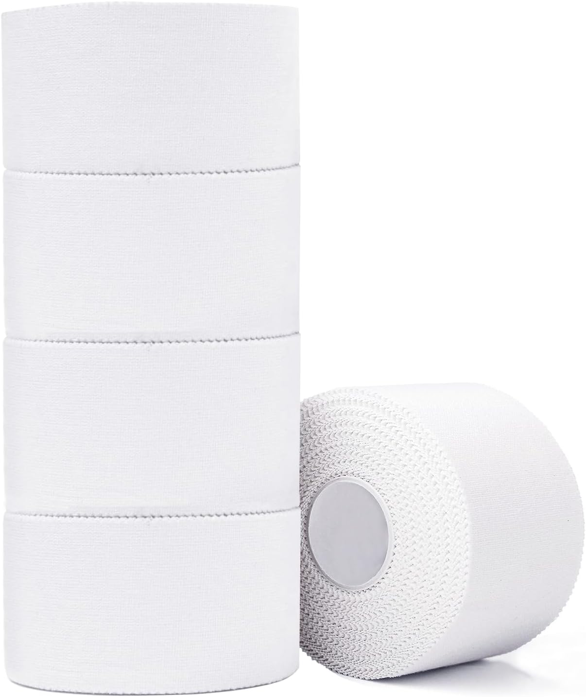 Athletic Tape,5 Pack White Sports Tape,Very Strong No Sticky Residue Wrist Ankle Tape for Gymnastics Boxing Lacrosse Climbing Hockey Bat