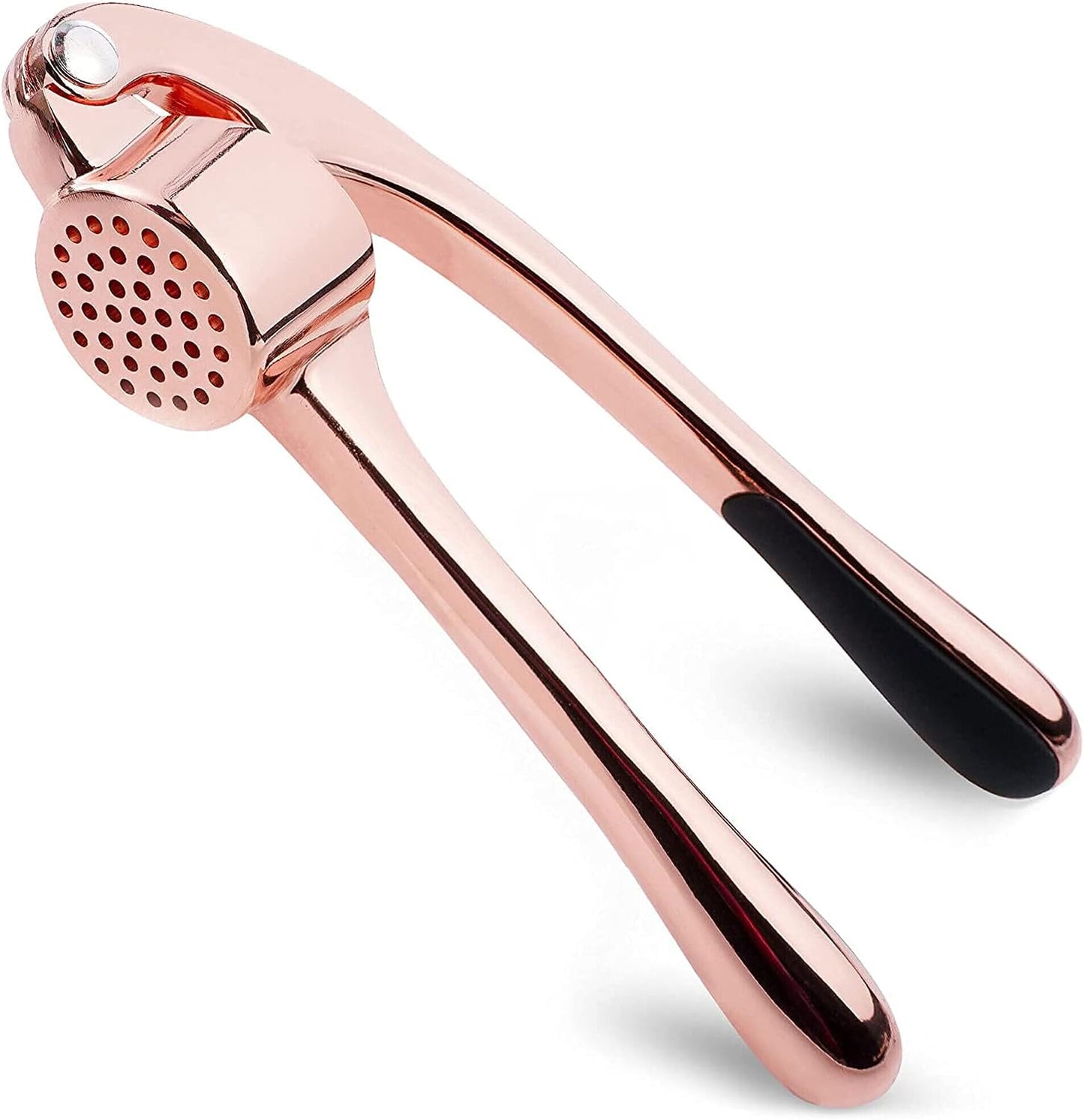 Zulay Kitchen Premium Garlic Press Set - Rust Proof Professional Garlic Mincer Tool - Easy-Squeeze, Easy-Clean with Soft, Ergonomic Handle - Silicone Garlic Peeler & Brush (Silver)