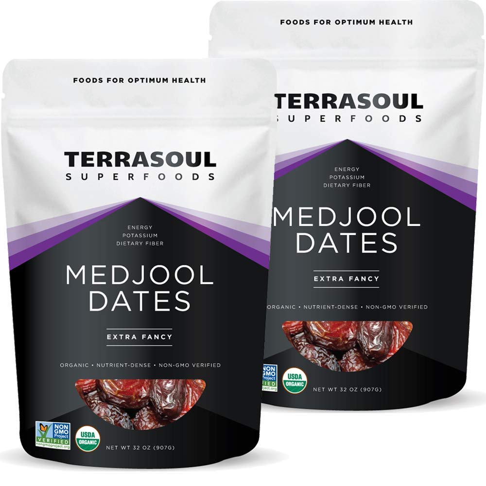 Terrasoul Superfoods Organic Medjool Dates, 2 Lbs - Soft Chewy Texture | Sweet Caramel Flavor | Farm Fresh