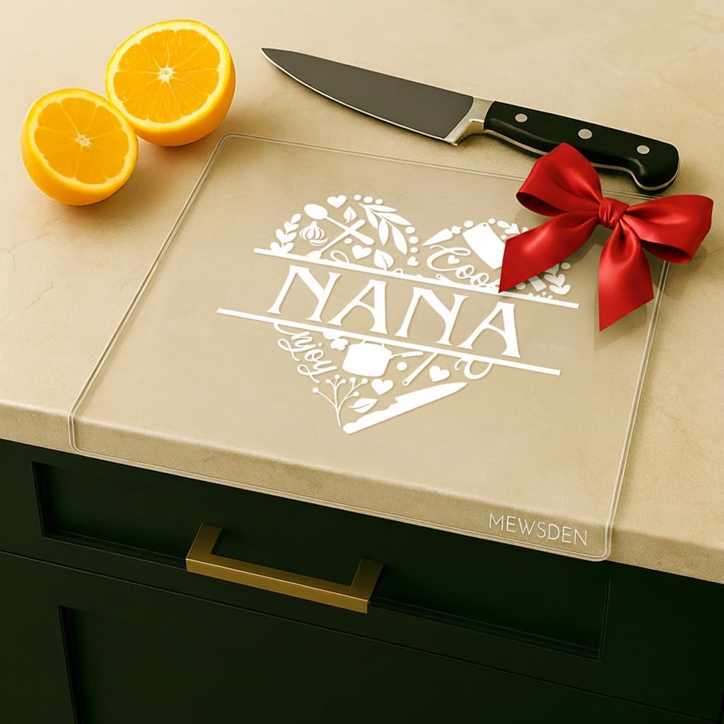 Acrylic Cutting Board with Counter Lip, Clear Cutting Boards for Countertop Protector, Non-Slip Cutting Board for Kitchen Counter, Aesthetic Kitchen Decor Gadgets House Warming Gifts(16.1"x12.5")