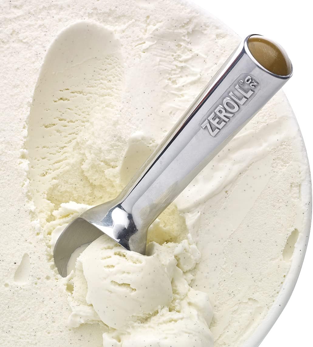 Zeroll, Size 20, in Silver 1020 Original Ice Cream Unique Liquid Filled Heat Conductive Handle Simple One Piece Aluminum Design Easy Release 40 Scoops per, 2-Ounce
