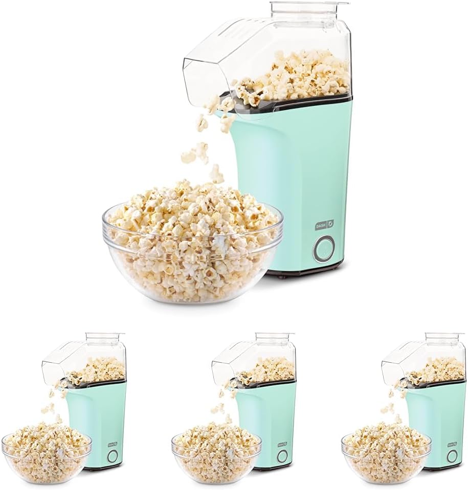 DASH Fresh Pop Popcorn Maker - Oil-Free, Air Popcorn Popper - With Measuring Cup & Recipe Guide - Perfect for Movie Nights - 16 Cups, Aqua