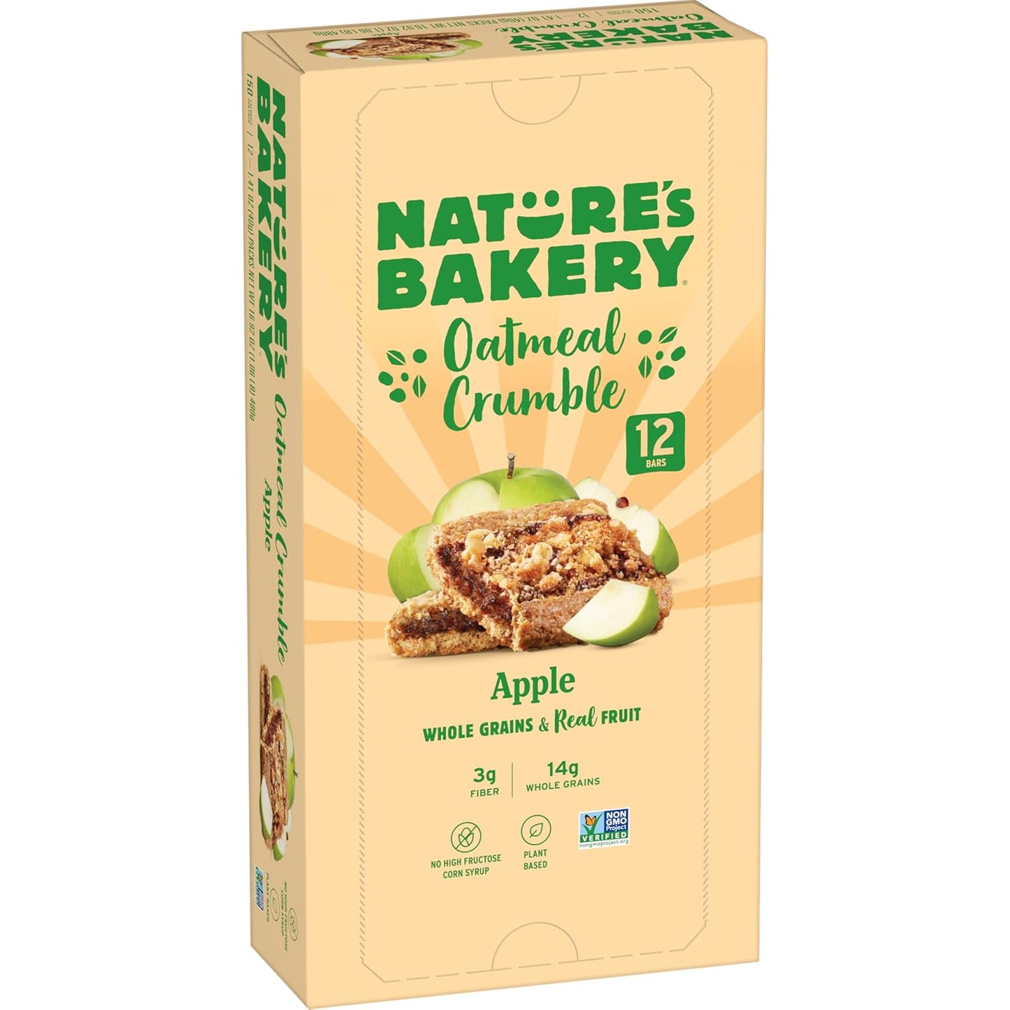 Nature’s Bakery Oatmeal Crumble Bars, Strawberry, Real Fruit, Vegan, Non-GMO, Breakfast Bar, 1 Box With 6 Bars, 6 Count