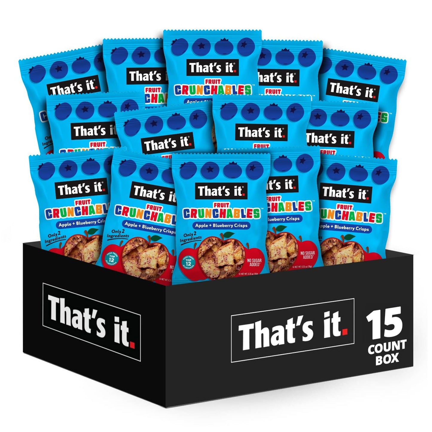 That's it. Fruit Crunchables Variety Pack, Fruit Snacks for Kids, 100% Fruit Crisps, Plant-Based, Non-GMO, Gluten-Free, No Sugar Added (16 Pack)