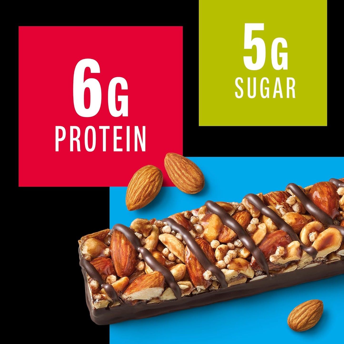 KIND Healthy Snacks Bars, Dark Chocolate Nuts & Sea Salt, Gluten Free, Low Sugar, High Fiber Snacks, 6g Protein, 6 Count