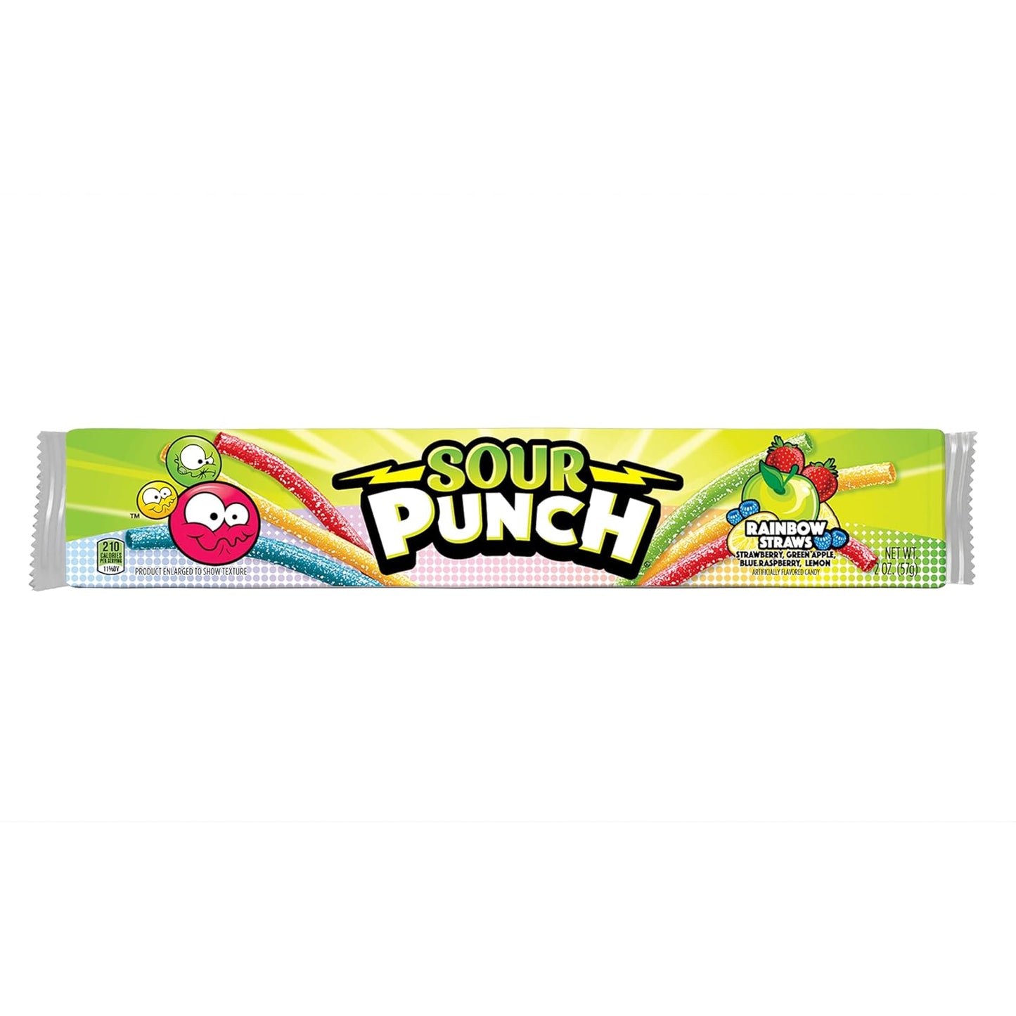 sour punch rainbow fruit flavors chewy sweet sour candy 24 pack tray 2oz