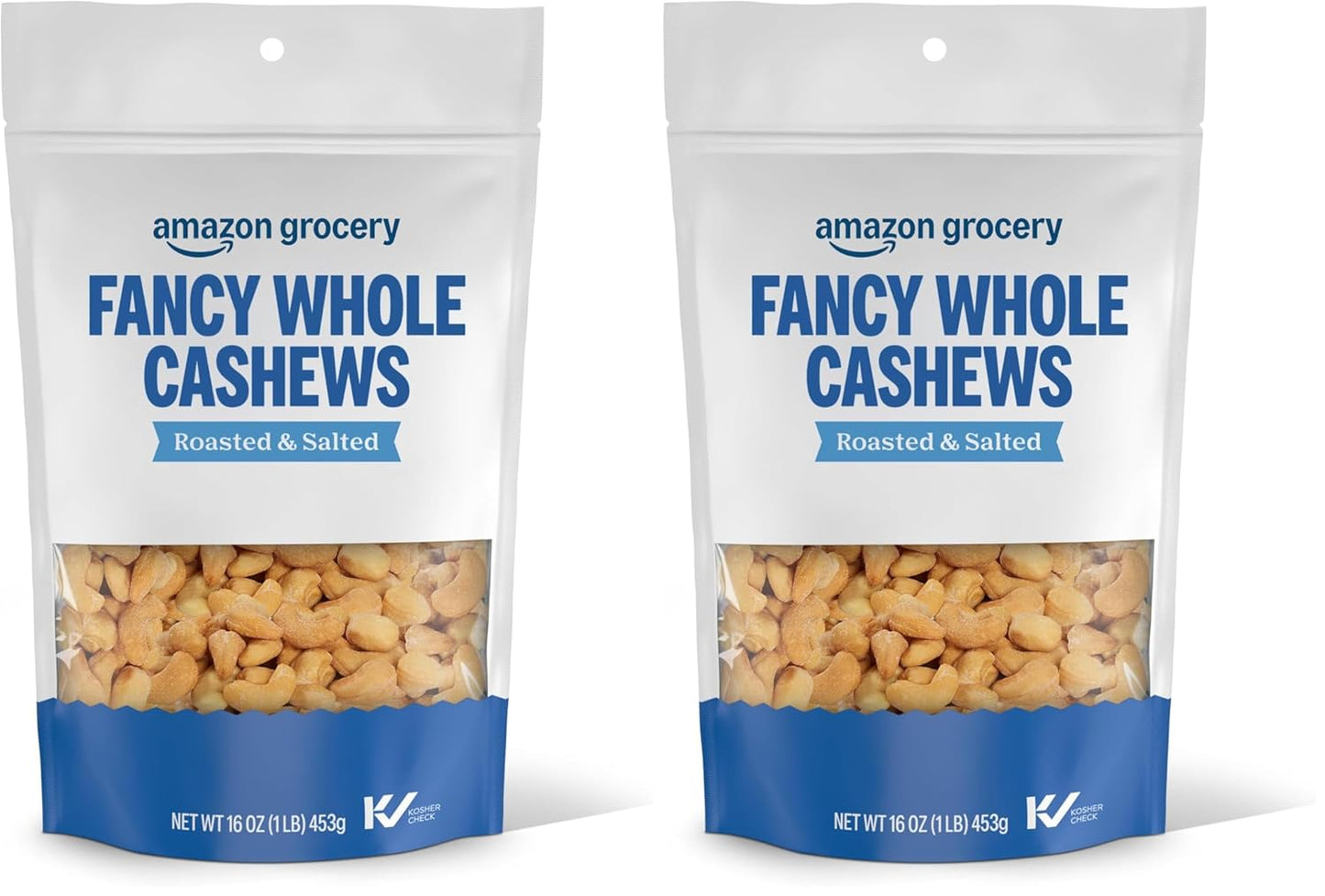 Amazon Grocery, Fancy Whole Cashews, Roasted & Salted, 16 Oz (Previously Happy Belly, Packaging May Vary)
