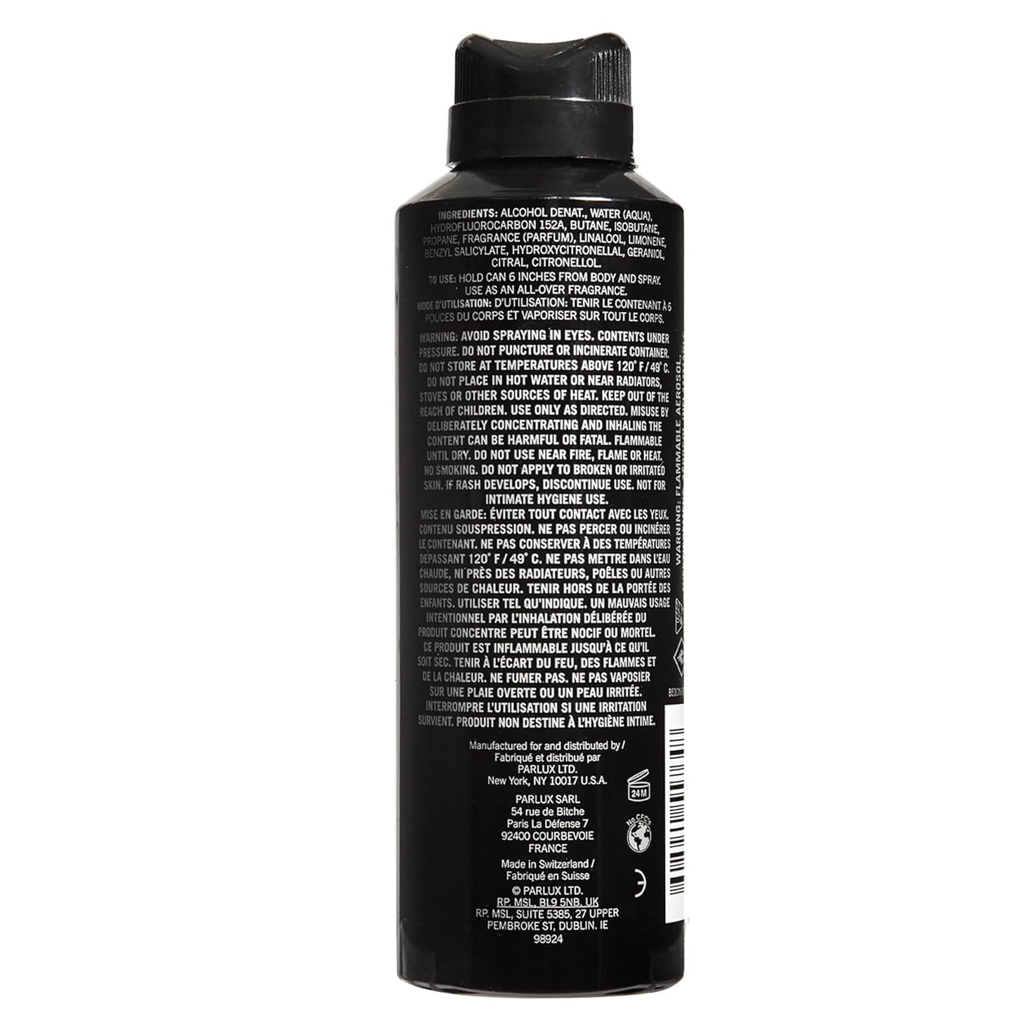Kenneth Cole Black Body Spray for Men, 6.0 Fl Oz