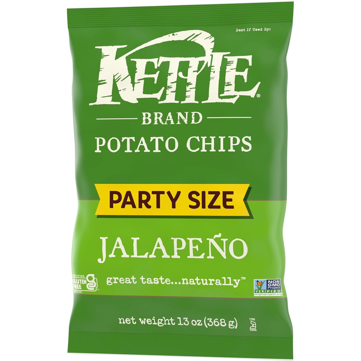 Kettle Brand Potato Chips, Jalapeno Kettle Chips, Party Size, 13 Oz