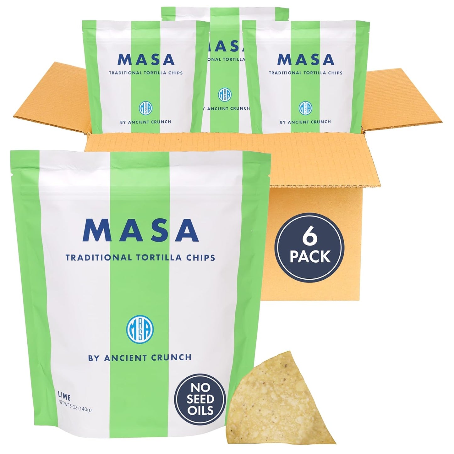 MASA Chips Corn Tortilla Chips Cooked in Beef Tallow – Seed Oil Free Snack, 2pk×5 oz each– Handmade with Only Naturally Grown Corn & Sea Salt, Gluten Free
