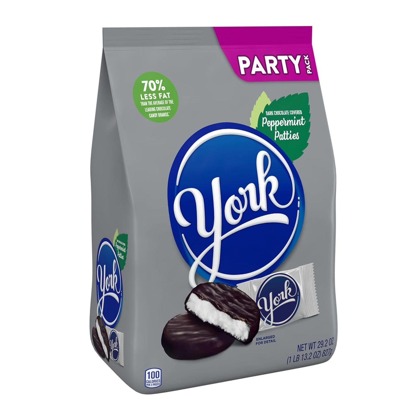 YORK Dark Chocolate Peppermint Patties, Candy Party Pack, 29.2 oz