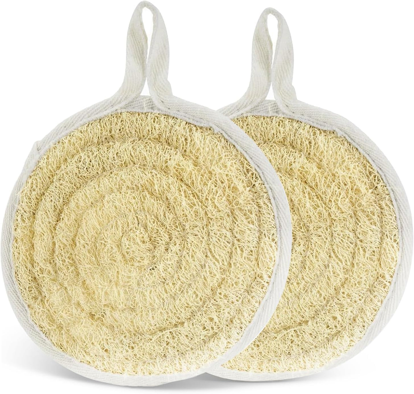 Natural Loofah Dish Sponge Pack of 2, Compostable and Cellulose Kitchen Loofah, Luffa Eco-Friendly Loofah Sponges for Cleaning Kitchen, Bathroom and Household