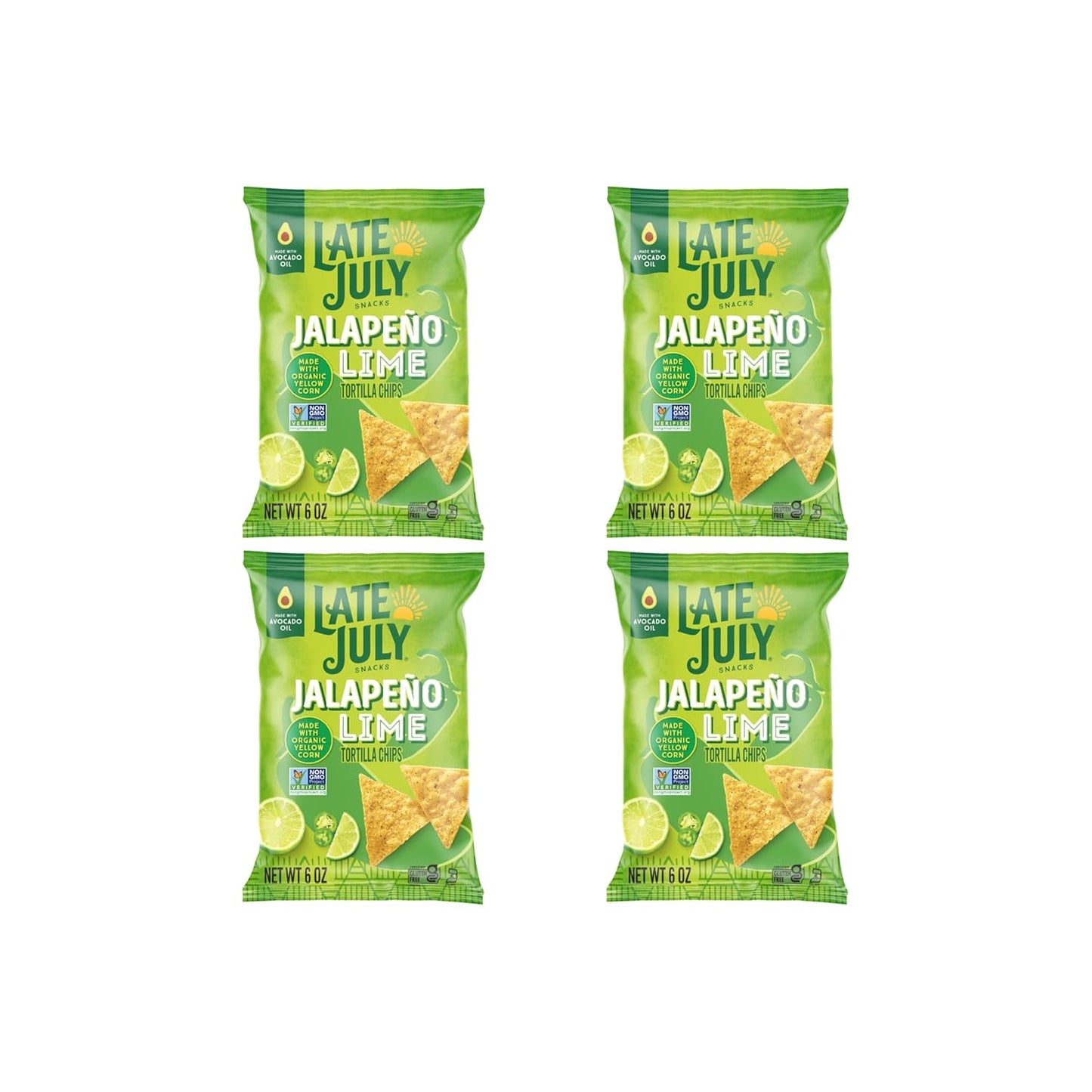 LATE JULY Snacks Jalapeno Lime Tortilla Chips, 6 Oz Bag