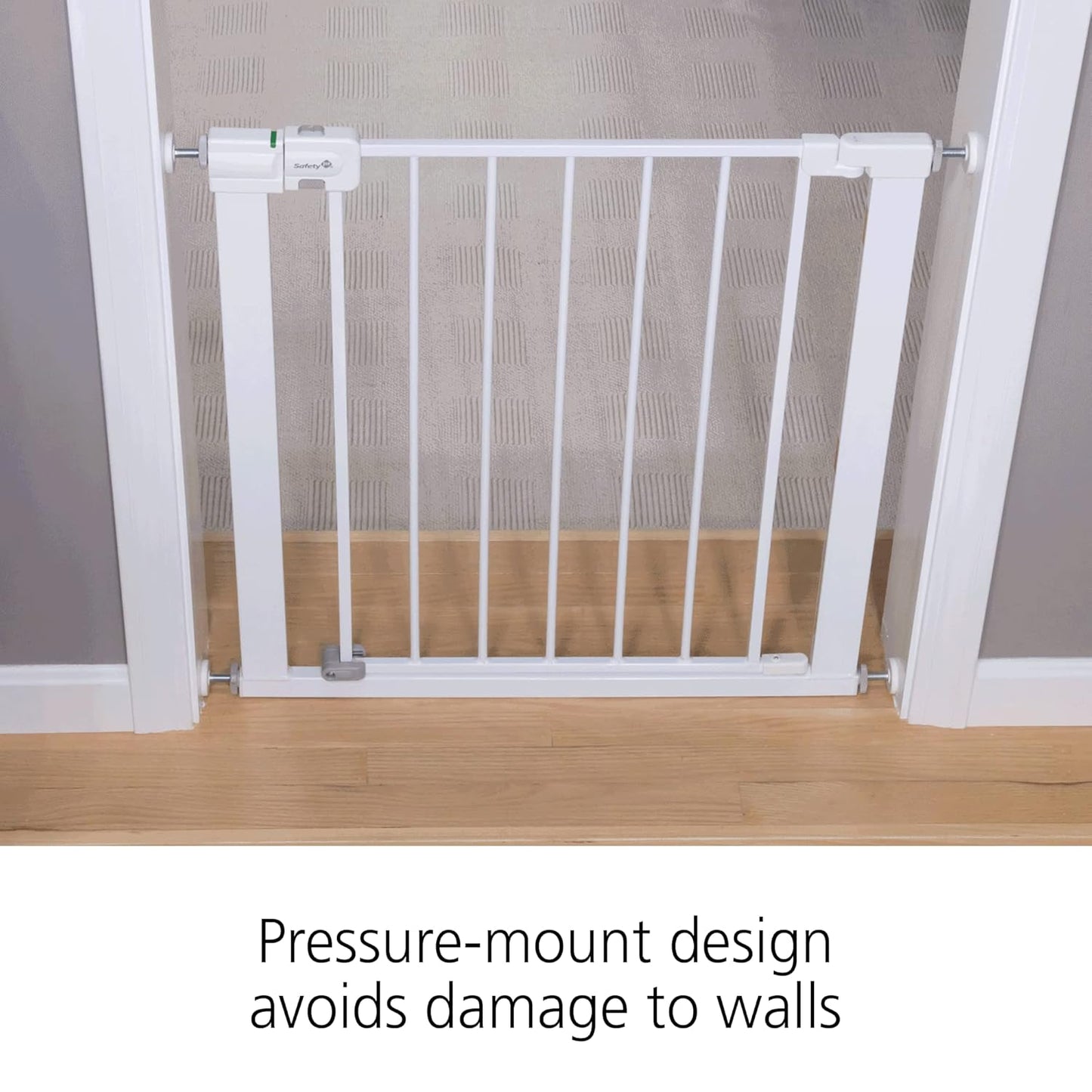 Safety 1st Easy Install Walk-Thru Baby Gate with Door – White, 28” Tall, Fits 29”–38” Doorways