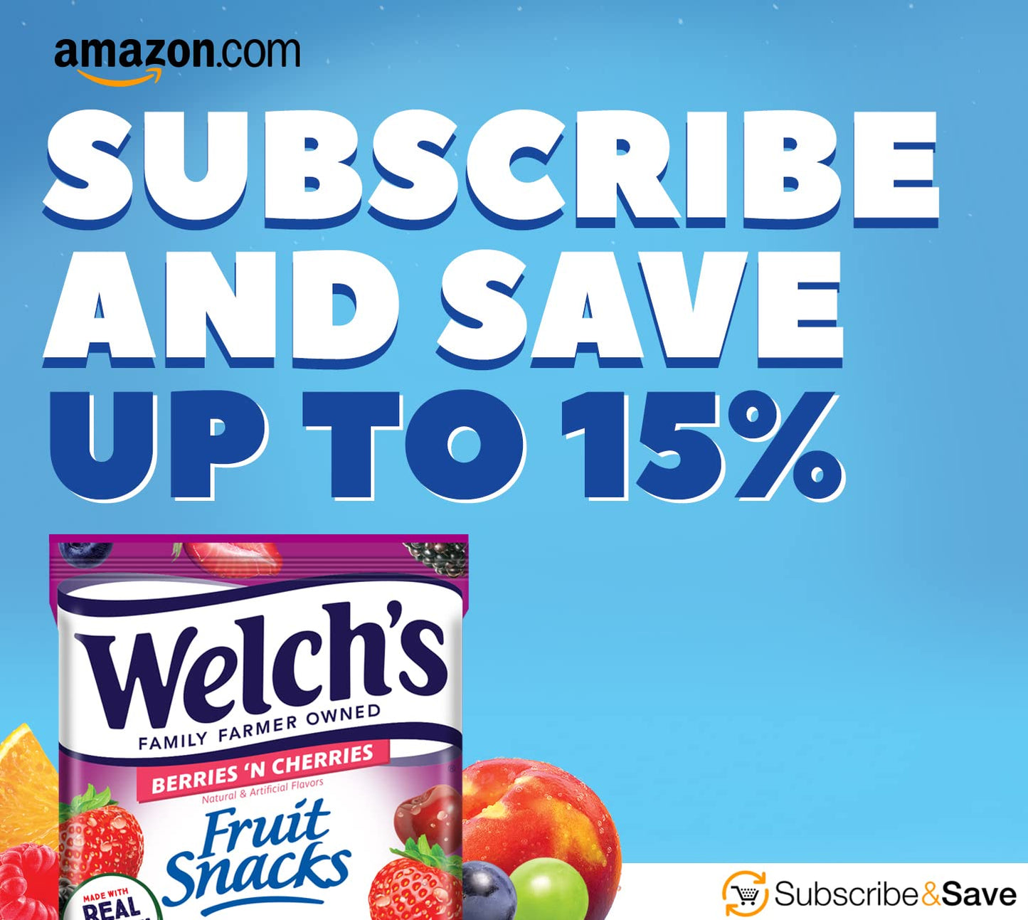 Welch's Fruit Snacks, Berries 'N Cherries Snack Box, Gluten Free, 0.8oz Snack Packs (Pack of 40)