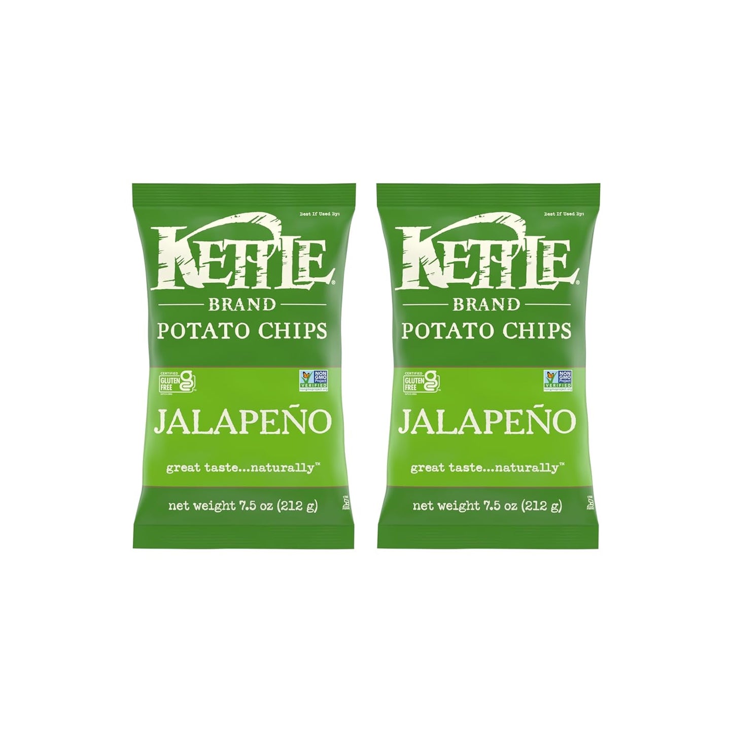 Kettle Brand Potato Chips, Jalapeno Kettle Chips, Party Size, 13 Oz