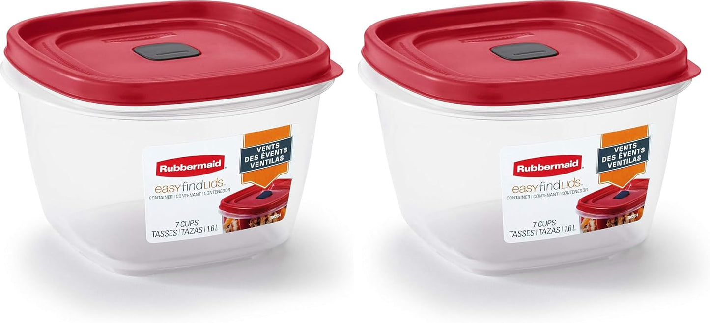 Rubbermaid 60-Piece Food Storage Containers with Lids, Microwave and Dishwasher Safe, Red Color, Ideal for Meal Prep and Pantry Storage
