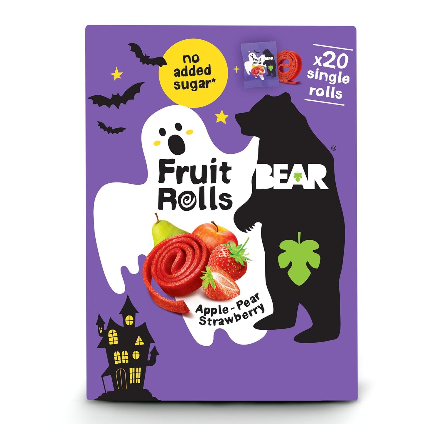 BEAR Real Fruit Snack Splits - Gluten Free, Vegan, and Non-GMO - Variety Pack (Apple/Strawberry, Raspberry/Pineapple)– Healthy School And Lunch Snacks For Kids And Adults, 0.7 Ounce (Pack of 20)