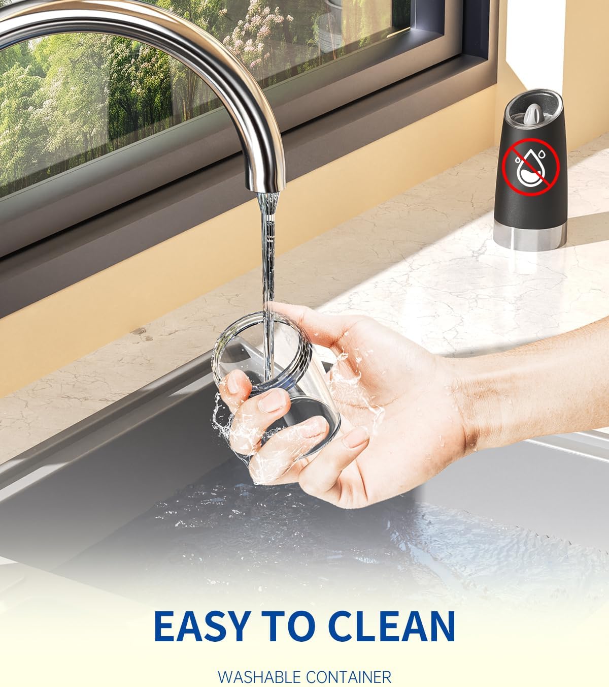 CIRCLE JOY Gravity Electric Salt and Pepper Grinder Set – Automatic LED Light Salt & Pepper Mills