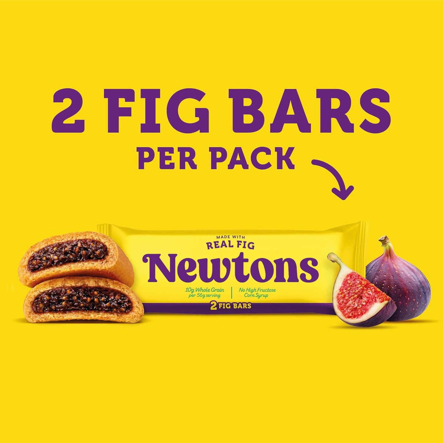 NEWTONS Soft Baked Real Fruit Fig Bars, Fig Cookies, 40 Snack Packs (2 Cookies Per Pack, 4 Boxes)