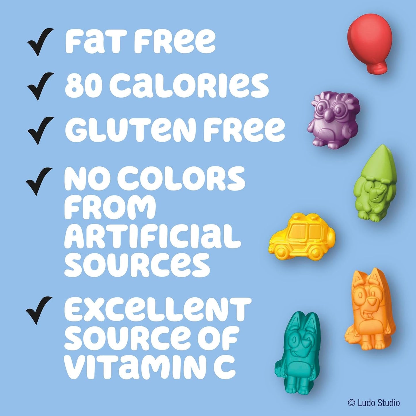 Bluey Fruit Flavored Snacks, Fat Free and Gluten Free Snacks, 17.6 oz (22 Pouches)
