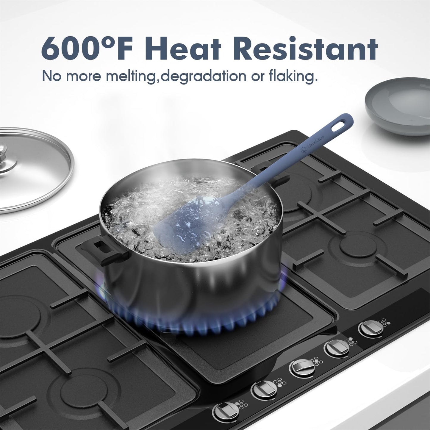 5-Piece Silicone Kitchen Spatula Set with Ergonomic Handles