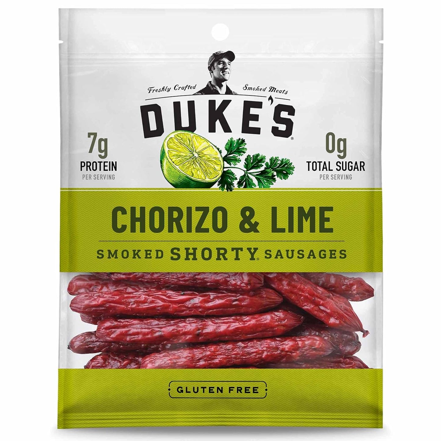 Duke's Pork Chorizo & Lime Smoked Shorty Sausages, 7g Protein Per Serving, 5 oz.