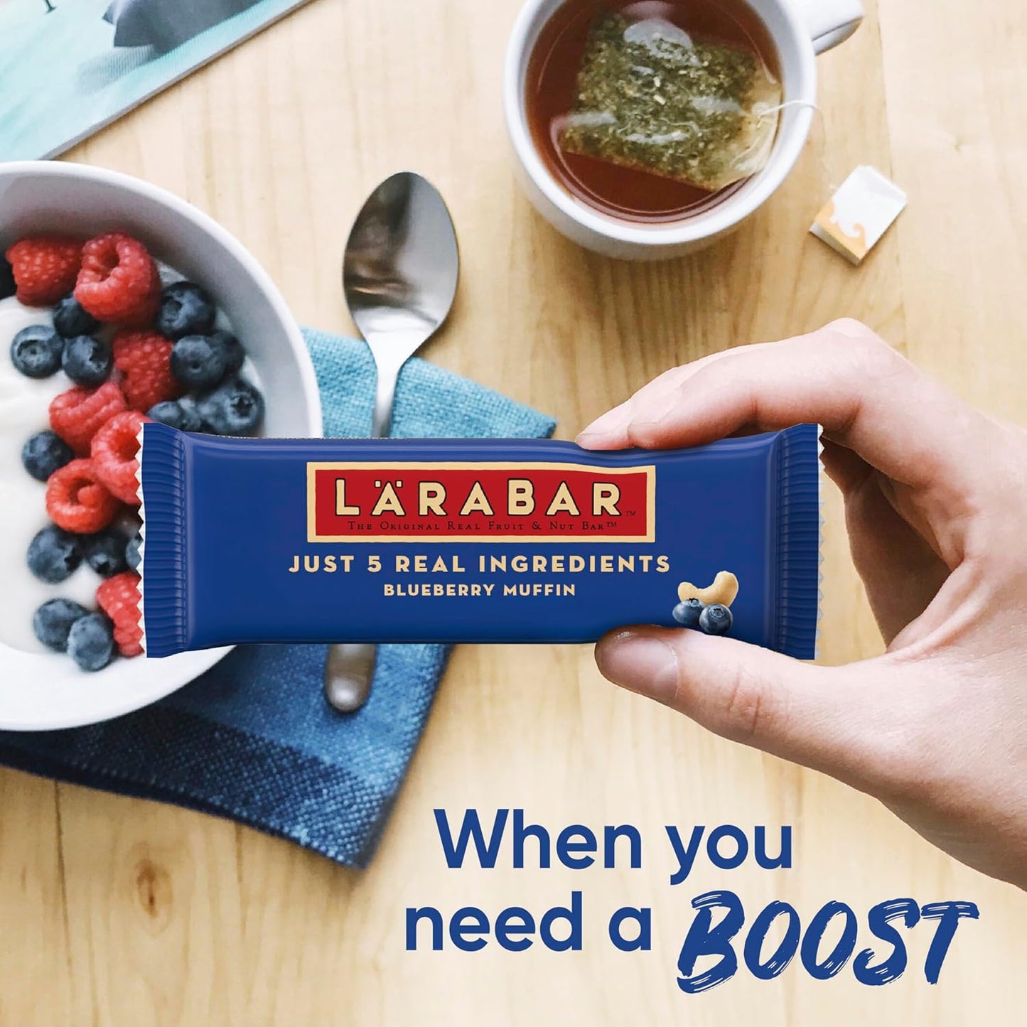 Larabar Blueberry Muffin Fruit and Nut Bars, Gluten Free and Vegan, 9.6 oz, 6 Ct