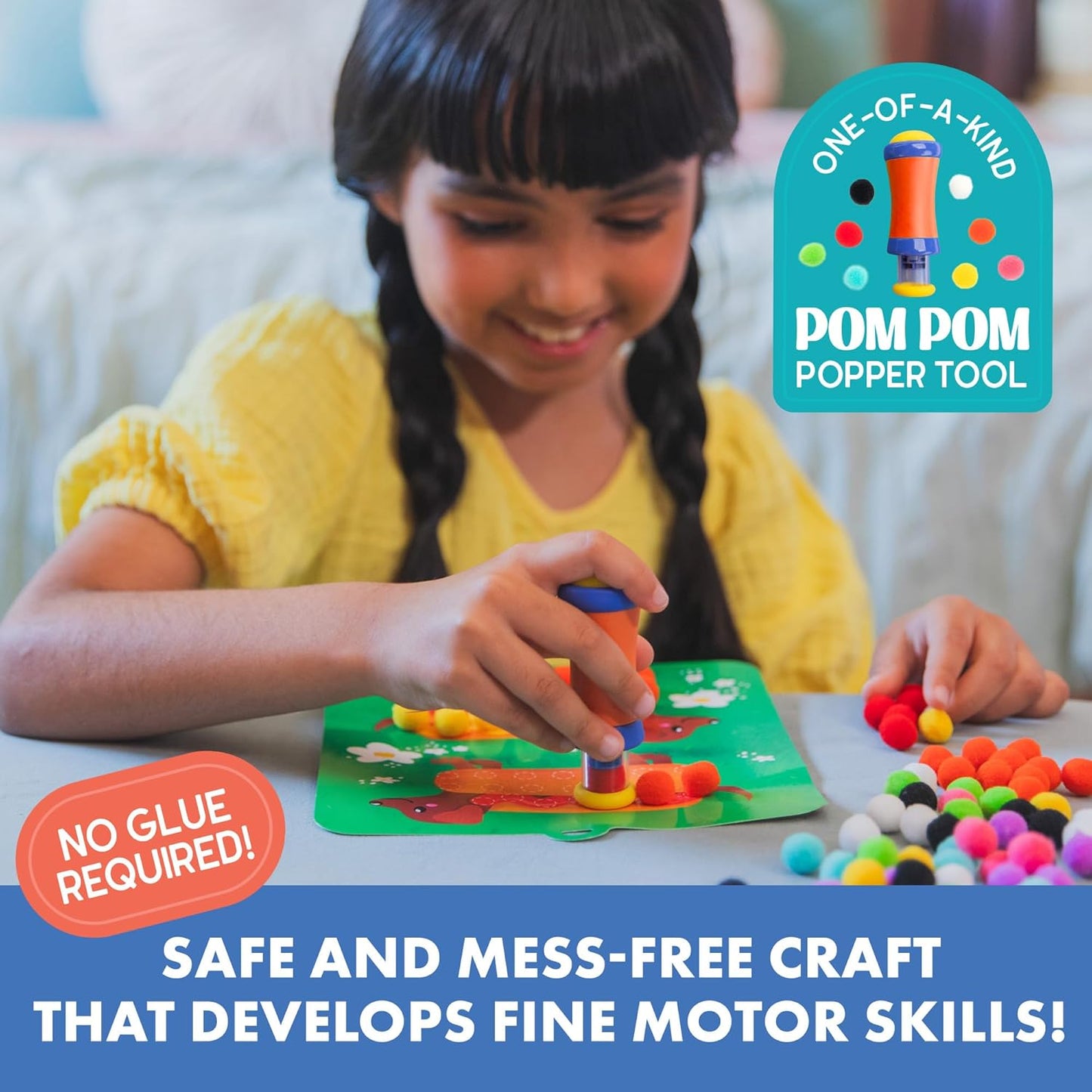 Educational Insights Pom Pom Kit - Arts and Crafts for Kids, Mess Free Crafting Supplies & Projects, Preschool Creativity, DIY Sensory Activity for Toddlers, Creative Gift, Girls and Boys Ages 5+