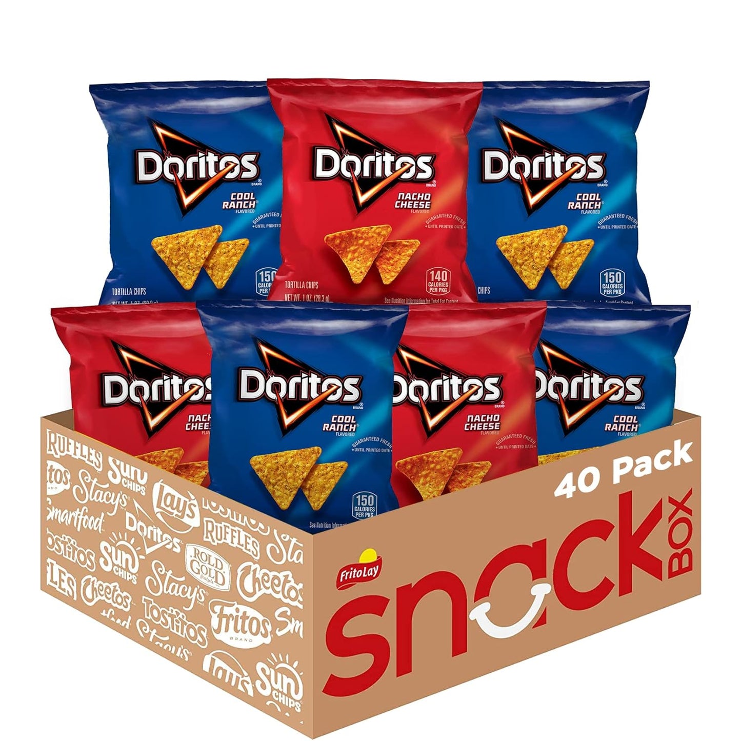 Doritos Flavored Tortilla Chips, Nacho Cheese, 1 Ounce (Pack of 40)